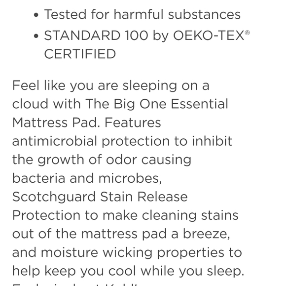 🆕The Big One Microfiber Deep-Pocket Mattress Pad with Scotchgard Full Size 🆕 - Picture 2 of 10